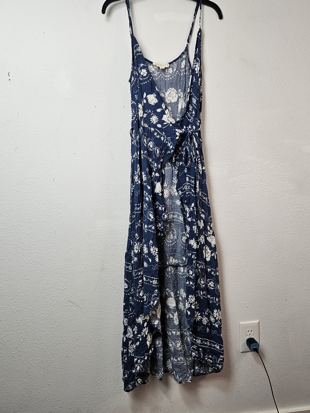 lovestitch Navy & White Floral Wrap Sundress Size Small